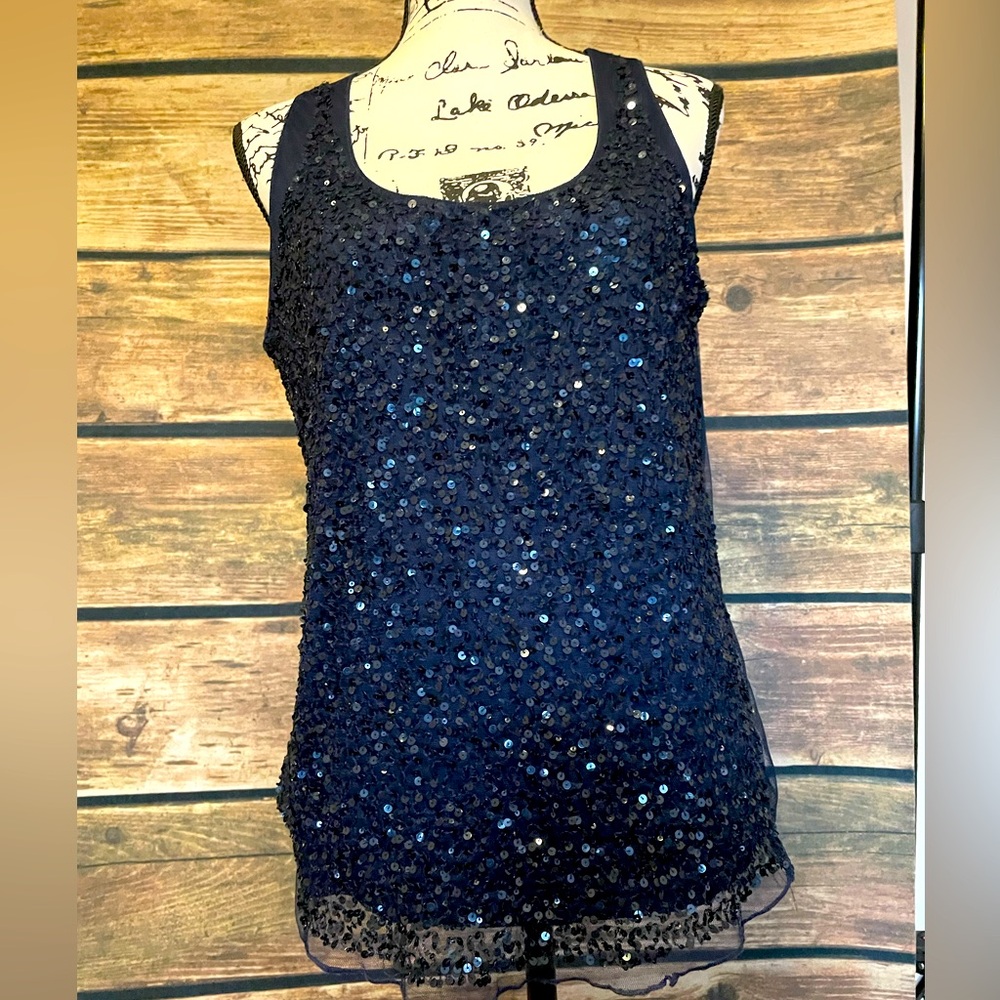 NWOT Newport News Sleeveless Top with Sequins